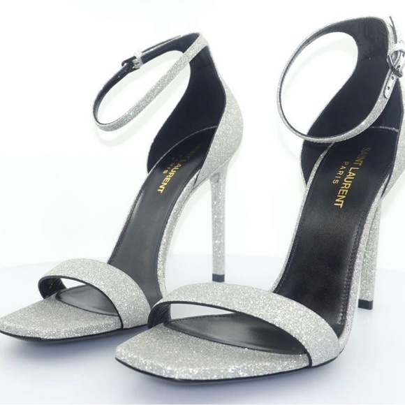 YSL GLITTER SANDAL HEELS - Picture 2 of 3